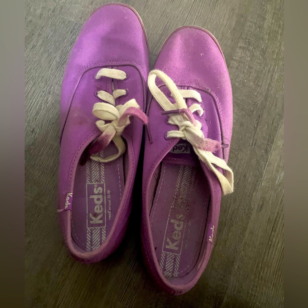 Purple Keds with dip dye laces
